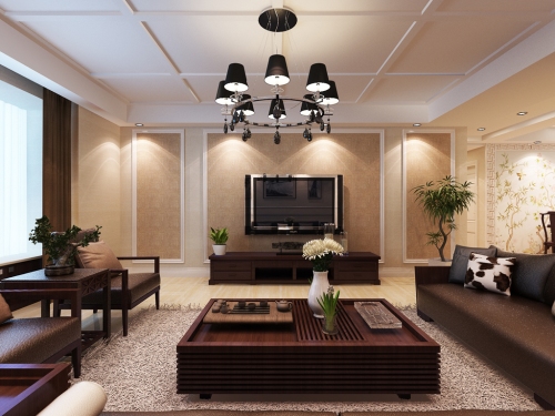 閻良馨園--新中式風格,閻良馨園中式風格123平米三居室裝修設計圖片_樣板間_實景圖-搜房網裝修設計網