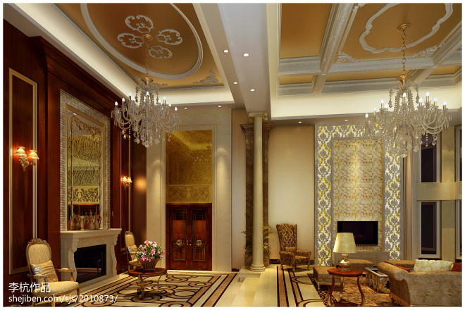 怡景別墅祿景道1號閻府豪宅裝修設(shè)計效果圖：高登設(shè)計李杭設(shè)計師作品賞析